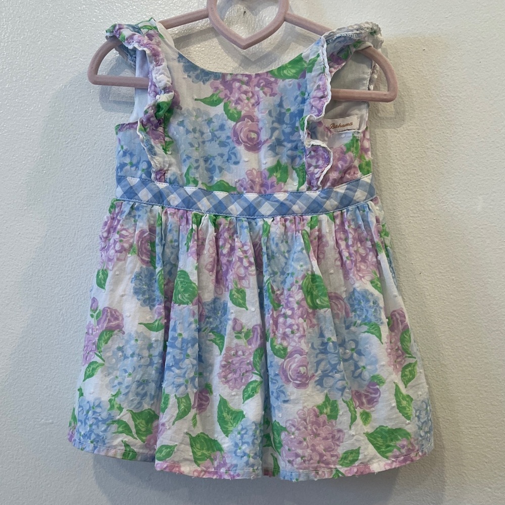 Floral Kids Dress with Ruffle Sleeves 3-6months